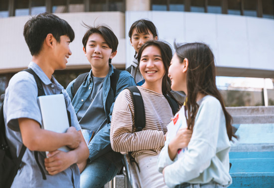 Southeast Asian Students smiling in a group